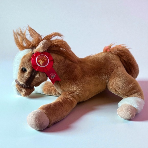 Wells Fargo Legendary Pony Mack Plush Horse 2012 Stuffed Animal Red Ribbon Promo - Picture 6 of 10